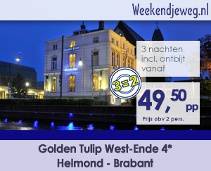 Weekendjeweg - De Keyser Hotel 4* vanaf 76,50.