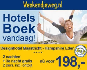 Weekendjeweg - Designhotel Maastricht - Hampshire Eden 4* vanaf 198,-.