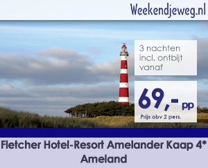 Weekendjeweg - Fletcher Hotel-Resort Amelander Kaap 4* vanaf 138,-.