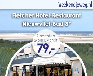 Weekendjeweg - Fletcher Hotel-Restaurant Nieuwvliet-Bad 3* vanaf 79,-.