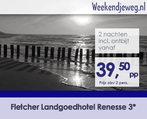 Weekendjeweg - Fletcher Landgoedhotel Renesse 3* vanaf 79,-.