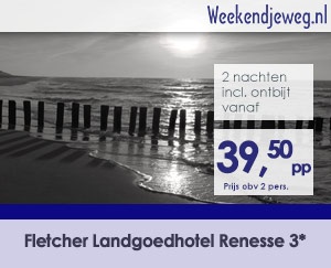 Weekendjeweg - Fletcher Landgoedhotel Renesse 3* vanaf 79,-. Weekendjeweg - Fletcher Landgoedhotel Renesse 3* vanaf 79,-.