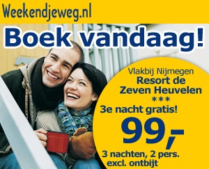 Weekendjeweg - Gelderland, Resort De Zeven Heuvelen Groesbeek 3* Vanaf 99,00. Weekendjeweg - Gelderland, Resort De Zeven Heuvelen Groesbeek 3* Vanaf 99,00.