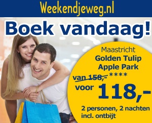 Weekendjeweg - Golden Tulip Apple Park 4* vanaf 118,-. Weekendjeweg - Golden Tulip Apple Park 4* vanaf 118,-.