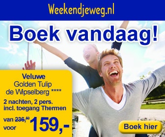 Weekendjeweg - Golden Tulip De Wipselberg 4* vanaf 159,-. Weekendjeweg - Golden Tulip De Wipselberg 4* vanaf 159,-.