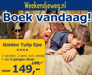 Weekendjeweg - Golden Tulip Epe 4* vanaf 149,-. Weekendjeweg - Golden Tulip Epe 4* vanaf 149,-.