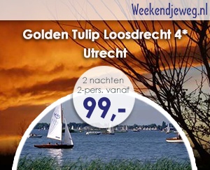 Weekendjeweg - Golden Tulip Loosdrecht 4* vanaf 99,-. Weekendjeweg - Golden Tulip Loosdrecht 4* vanaf 99,-.