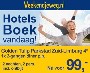 Weekendjeweg - Golden Tulip Parkstad Zuid-Limburg 4* vanaf 99,-. Weekendjeweg - Golden Tulip Parkstad Zuid-Limburg 4* vanaf 99,-.