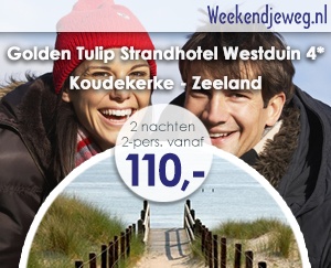 Weekendjeweg - Golden Tulip Strandhotel Westduin 4* vanaf 110,-.