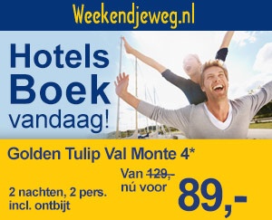 Weekendjeweg - Golden Tulip Val Monte 4* vanaf 89,-. Weekendjeweg - Golden Tulip Val Monte 4* vanaf 89,-.