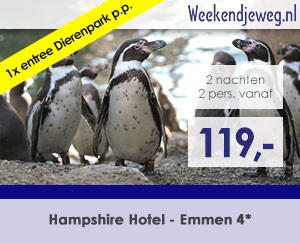 Weekendjeweg - Hampshire Hotel - Emmen 4* vanaf 119,-.