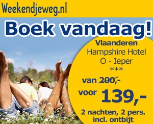 Weekendjeweg - Hampshire Hotel O - Ieper 3* vanaf 139,-.