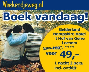 Weekendjeweg - Hampshire Hotel - 't Hof van Gelre 4* vanaf 49,-. Weekendjeweg - Hampshire Hotel - 't Hof van Gelre 4* vanaf 49,-.