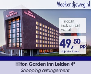 Weekendjeweg - Hilton Garden Inn Leiden 4* vanaf 89,10. Weekendjeweg - Hilton Garden Inn Leiden 4* vanaf 89,10.