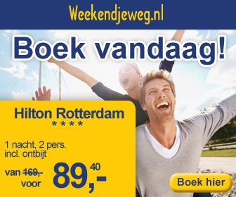 Weekendjeweg - Hilton Rotterdam 4* vanaf 1,40.