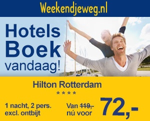 Weekendjeweg - Hilton Rotterdam 4* vanaf 59,40. Weekendjeweg - Hilton Rotterdam 4* vanaf 59,40.