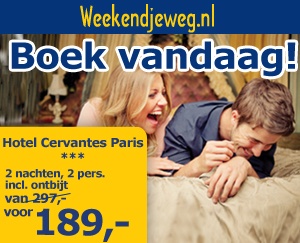 Weekendjeweg - Hotel Cervantes Paris 3* vanaf 189,-. Weekendjeweg - Hotel Cervantes Paris 3* vanaf 189,-.