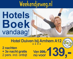 Weekendjeweg - Hotel Duiven bij Arnhem A12 4* vanaf 139,-.