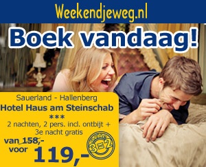 Weekendjeweg - Hotel Haus am Steinschab 3* vanaf 119,01.