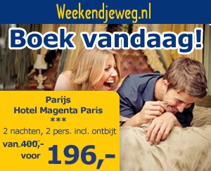 Weekendjeweg - Hotel Magenta Paris 3* vanaf 196,-. Weekendjeweg - Hotel Magenta Paris 3* vanaf 196,-.