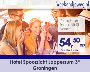 Weekendjeweg - Hotel Spoorzicht Loppersum 3* vanaf 109,-. Weekendjeweg - Hotel Spoorzicht Loppersum 3* vanaf 109,-.