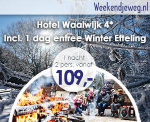 Weekendjeweg - Hotel Waalwijk 4* vanaf 109,-.