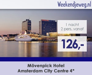 Weekendjeweg - Mövenpick Hotel Amsterdam City Centre 4* vanaf 125,55.