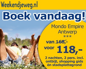Weekendjeweg - Mondo Empire Antwerp 3* vanaf 118,-.