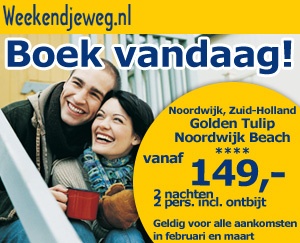 Weekendjeweg - Noordwijk, Golden Tulip Noordwijk Beach 4* Vanaf 149,00. Weekendjeweg - Noordwijk, Golden Tulip Noordwijk Beach 4* Vanaf 149,00.