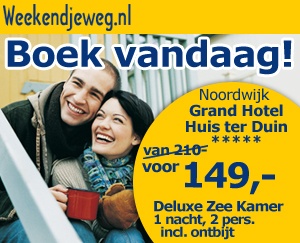 Weekendjeweg - Noordwijk, Grand Hotel Huis Ter Duin 5* Vanaf 149,00. Weekendjeweg - Noordwijk, Grand Hotel Huis Ter Duin 5* Vanaf 149,00.