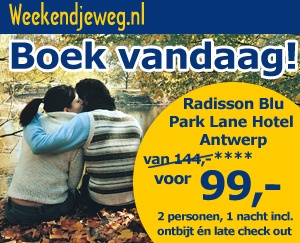 Weekendjeweg - Radisson Blu Park Lane Hotel Antwerp 4* vanaf 99,-.