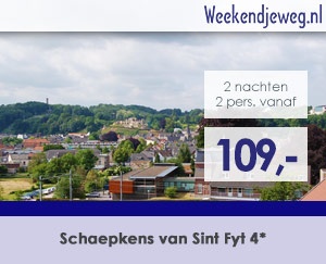 Weekendjeweg - Schaepkens van Sint Fyt 4* vanaf 109,-. Weekendjeweg - Schaepkens van Sint Fyt 4* vanaf 109,-.