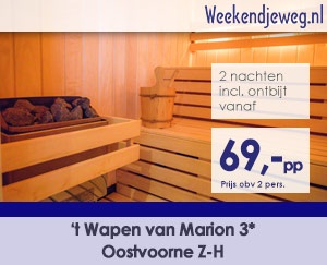 Weekendjeweg - 't Wapen van Marion 3* vanaf 138,-. Weekendjeweg - 't Wapen van Marion 3* vanaf 138,-.