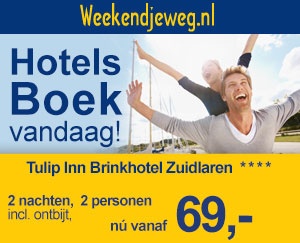 Weekendjeweg - Tulip Inn Brinkhotel Zuidlaren 4* vanaf 69,-.