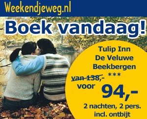 Weekendjeweg - Tulip Inn De Veluwe 3* vanaf 94,-.