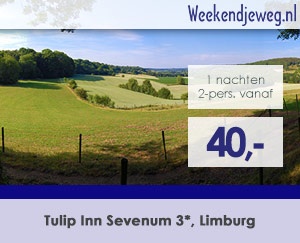 Weekendjeweg - Tulip Inn Sevenum 3* vanaf 40,-.