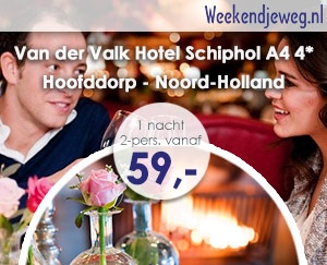 Weekendjeweg - Van der Valk Hotel Schiphol A4 4* vanaf 59,-.