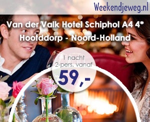 Weekendjeweg - Van der Valk Hotel Schiphol A4 4* vanaf 59,-. Weekendjeweg - Van der Valk Hotel Schiphol A4 4* vanaf 59,-.