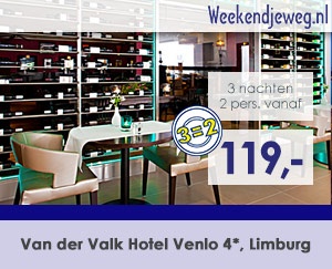 Weekendjeweg - Van der Valk Hotel Venlo 4* vanaf 119,-.