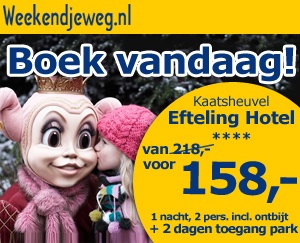 Weekendjeweg - Waalwijk, Efteling Hotel 4* Vanaf 158,00.