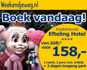 Weekendjeweg - Waalwijk, Efteling Hotel 4* Vanaf 158,00. Weekendjeweg - Waalwijk, Efteling Hotel 4* Vanaf 158,00.
