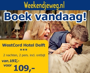 Weekendjeweg - WestCord Hotel Delft 3* vanaf 109,-. Weekendjeweg - WestCord Hotel Delft 3* vanaf 109,-.