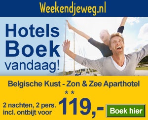 Weekendjeweg - Zon & Zee Aparthotel 2* vanaf 130,-.